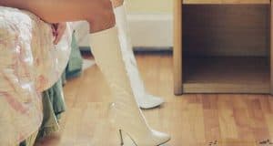 Bottes blanches hauteur genoux pour femme