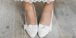 Ballerine pied large blanche