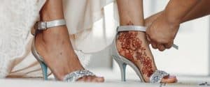 Sandales argentées pour mariage