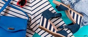 Sandale espadrille bleu avec accessoires
